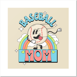 Retro Baseball Mom Shirt Posters and Art